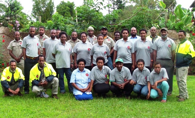 The Anglicare Mt Hagen Branch Staff looking handsome in their uniforms. 2014